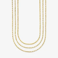 Womens 10K Gold 20 Inch Rope Chain Necklace