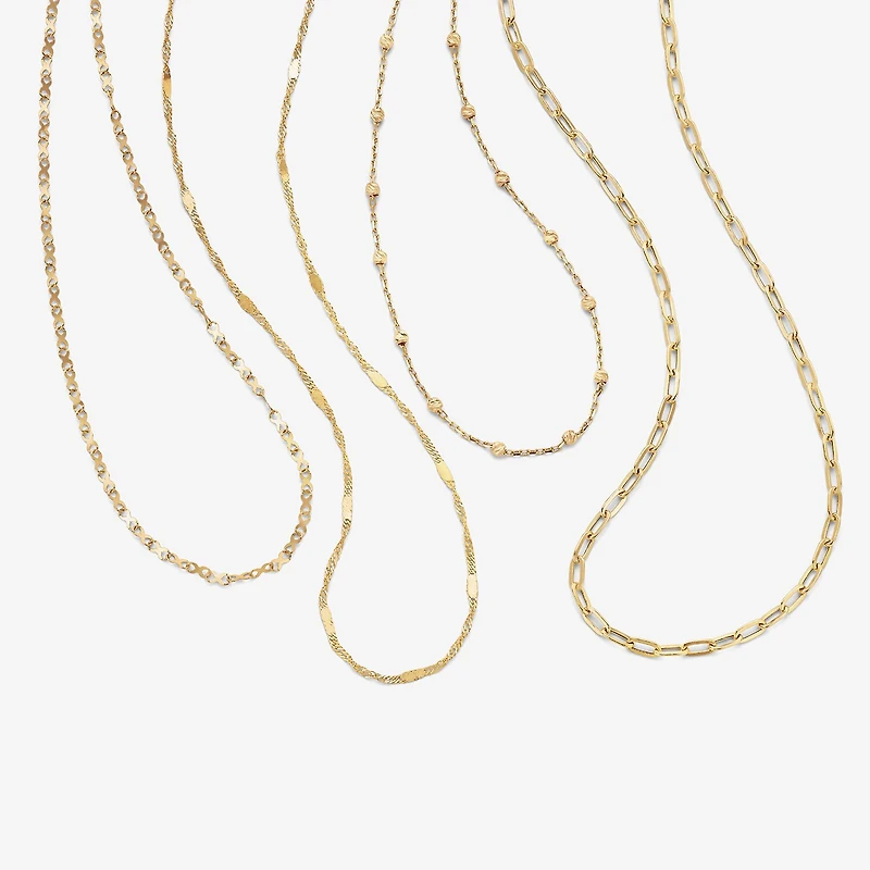 Made in Italy Womens 10K Gold 18 Inch Paperclip Chain Necklace