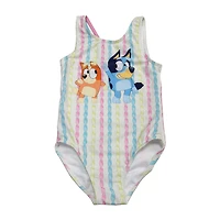 Little Girls Bluey Sleeveless One Piece Swimsuit