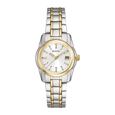 Bulova Classic Womens Two Tone Stainless Steel Bracelet Watch 98m105