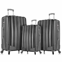 Rockland Metallic 3-pc. Hardside Luggage Set