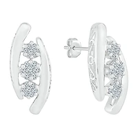 Womens 5/8 CT. T.W. Natural White Diamond 10K Gold Drop Earrings