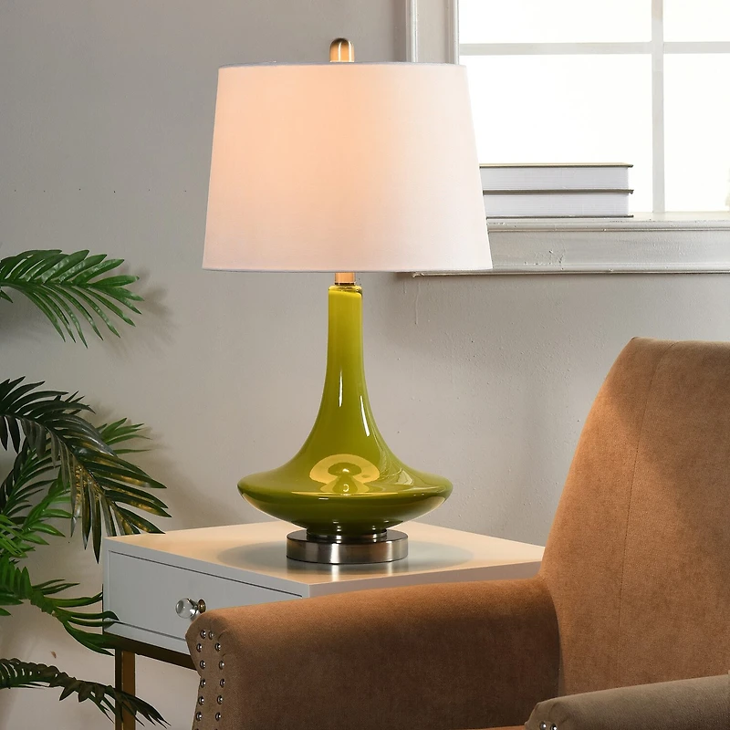 Stylecraft 14 W Green Glass Table Lamp