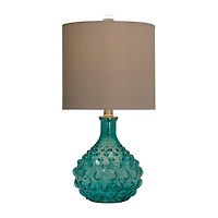 Stylecraft 10 W Blue & Off-White Glass Table Lamp