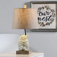 Stylecraft 12 W White & Gray Table Lamp