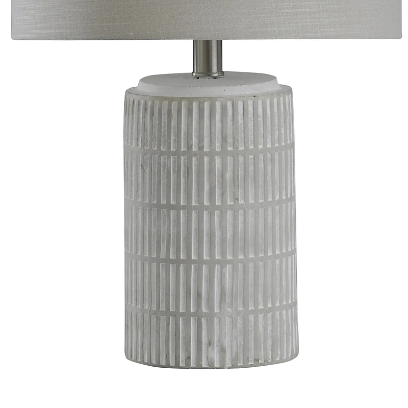 Stylecraft Joni Distressed Gray And White Steel Table Lamp