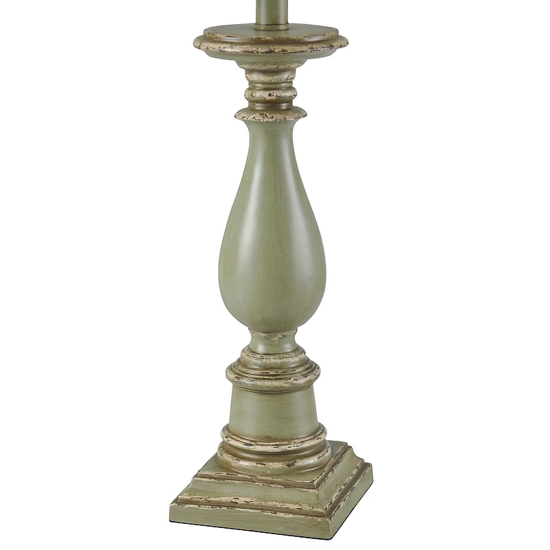 Stylecraft 14 W Distressed Green Table Lamp