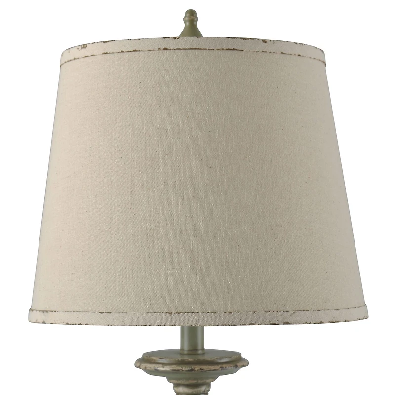 Stylecraft 14 W Distressed Green Table Lamp