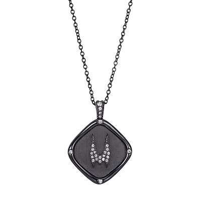 Disney Villains Maleficent Sleeping Beauty Silver Over Brass Crystal 16 Inch Link Diamond Pendant Necklace