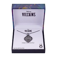 Disney Villains Maleficent Sleeping Beauty Silver Over Brass Crystal 16 Inch Link Diamond Pendant Necklace
