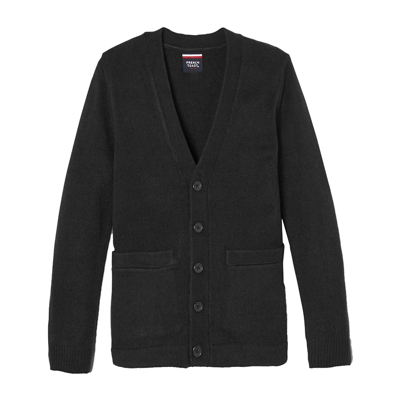 French Toast Little & Big Kid Boys V Neck Long Sleeve Button Cardigan