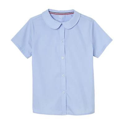 French Toast Little & Big Kid Girls Short Sleeve Fitted Regular Fit Button-Down Shirt