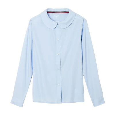 French Toast Little & Big Kid Girls Long Sleeve Fitted Regular Fit Button-Down Shirt
