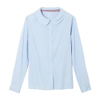 French Toast Little & Big Kid Girls Long Sleeve Fitted Regular Fit Button-Down Shirt