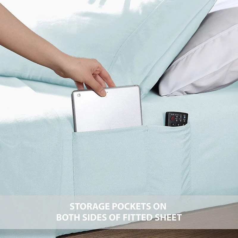 Swift Home Side Storage Pockets All Season Smart Sheet Set