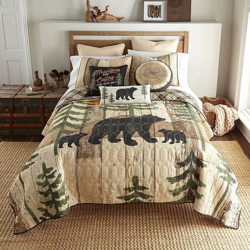 Donna Sharp Painted Bear Tree Round Throw Pillow