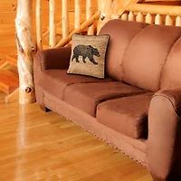 Donna Sharp Oakland Cotton Bear Square Throw Pillow