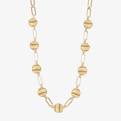 Liz Claiborne Hammered Womens 17 Inch Collar Necklace
