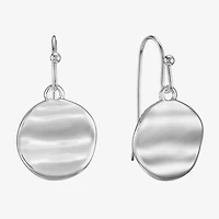 Liz Claiborne Hammered Womens Round Drop Earrings