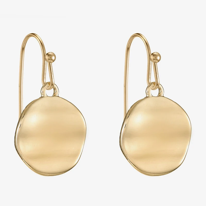 Liz Claiborne Hammered Womens Round Drop Earrings