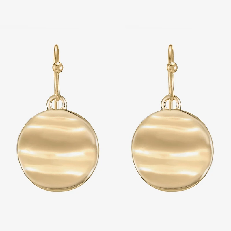 Liz Claiborne Hammered Womens Round Drop Earrings