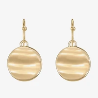 Liz Claiborne Hammered Womens Round Drop Earrings