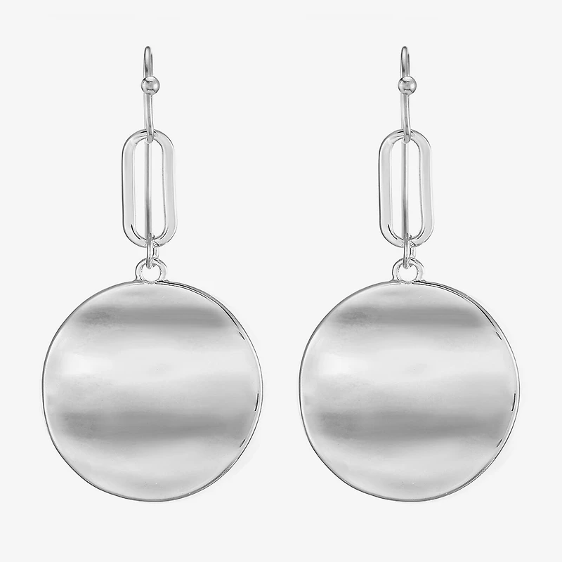 Liz Claiborne Hammered Womens Round Drop Earrings
