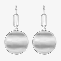 Liz Claiborne Hammered Womens Round Drop Earrings
