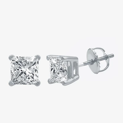 Ever Star (G / SI1-SI2) 2 CT. T.W. Lab-Grown Diamond 10K or 14K Gold Princess Stud Earrings