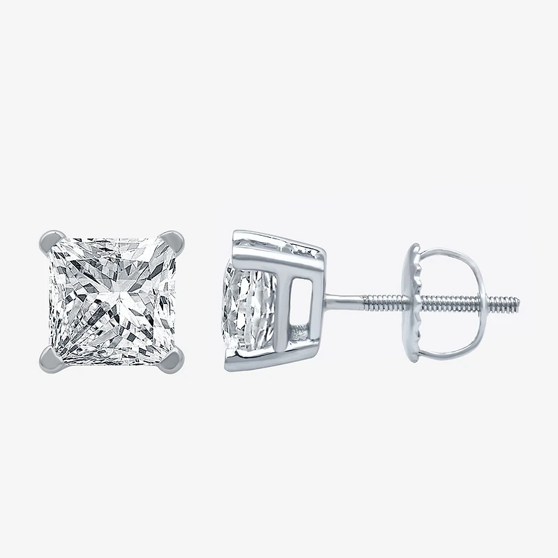 Ever Star (G / SI1-SI2) 2 CT. T.W. Lab-Grown Diamond 10K or 14K Gold Princess Stud Earrings