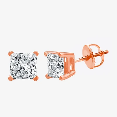 Ever Star (G-H / Si1-Si2) 2 CT. T.W. Lab Grown White Diamond 14K Gold 7mm Stud Earrings