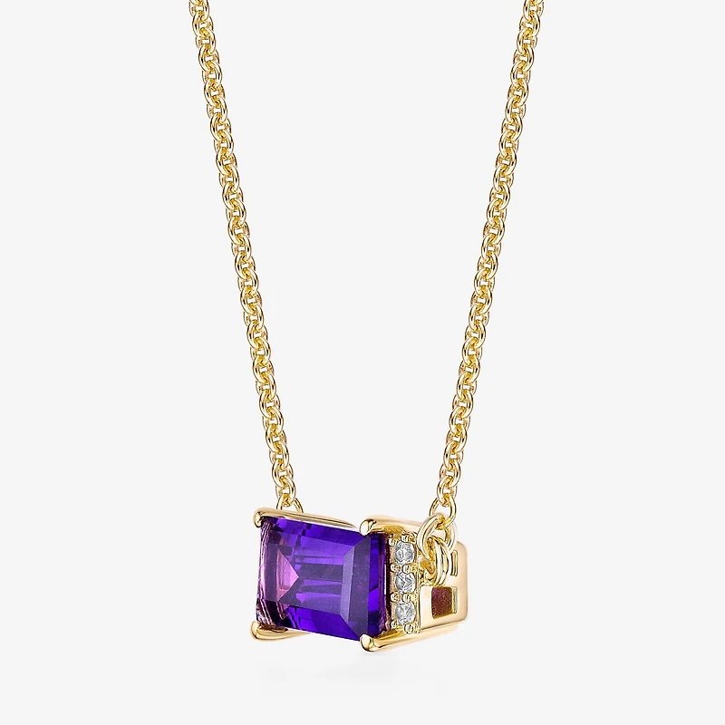 Womens Genuine Semi Precious Stone 18K Gold Over Silver Pendant Necklace
