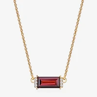 Womens Genuine Semi Precious Stone 18K Gold Over Silver Pendant Necklace