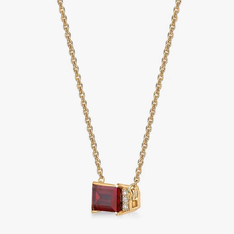 Womens Genuine Semi Precious Stone 18K Gold Over Silver Pendant Necklace
