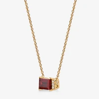 Womens Genuine Semi Precious Stone 18K Gold Over Silver Pendant Necklace