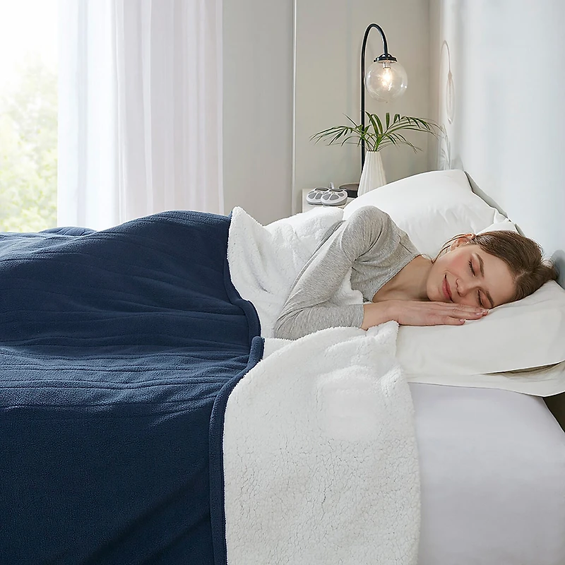 Serta® Fleece to Sherpa Heated Electric Blanket