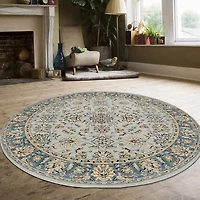 Radici Alba Regale Traditional Oriental Indoor Round Area Rug