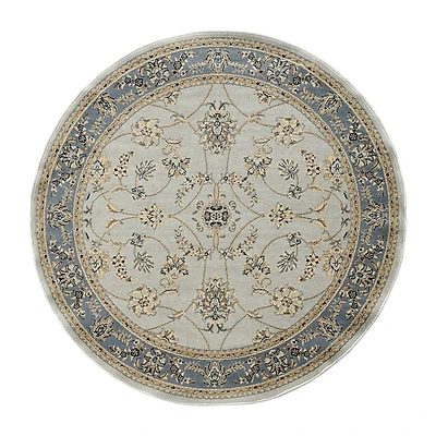 Radici Alba Motiff Traditional Oriental Indoor Round Area Rug
