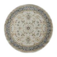 Radici Alba Motiff Traditional Oriental Indoor Round Area Rug