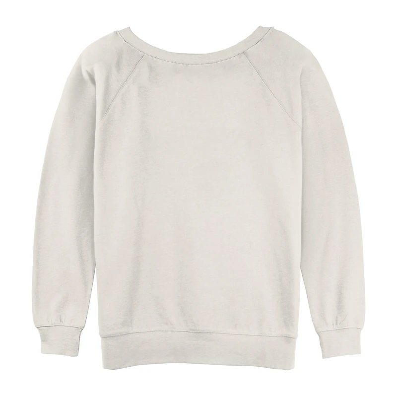 Womens Juniors Crew Neck Long Sleeve Sweatshirt