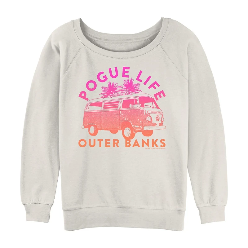 Womens Juniors Crew Neck Long Sleeve Sweatshirt