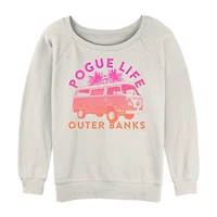 Womens Juniors Crew Neck Long Sleeve Sweatshirt