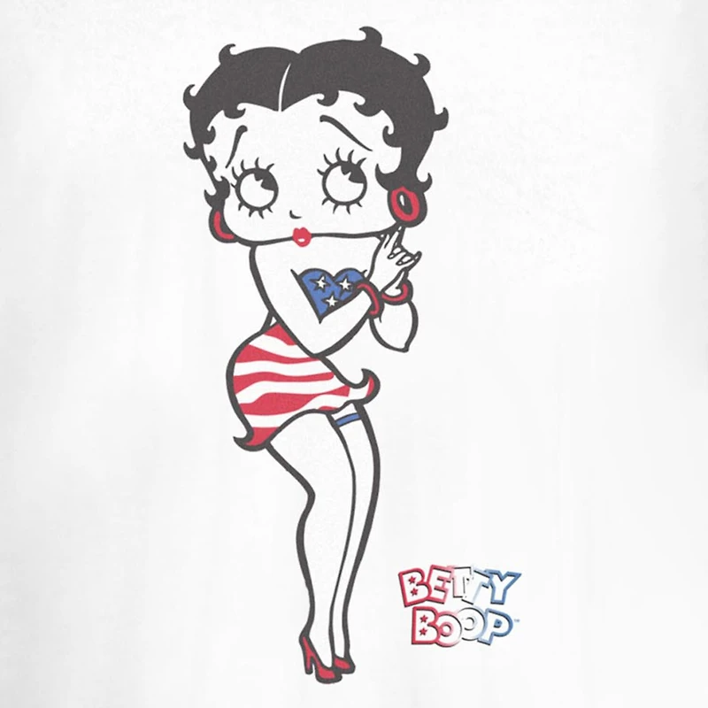 Womens Juniors Crew Neck Short Sleeve Regular Fit Betty Boop Graphic T-Shirt