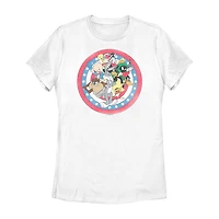 Womens Juniors Crew Neck Short Sleeve Regular Fit Looney Tunes Graphic T-Shirt