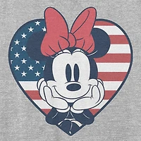 Womens Juniors Crew Neck Short Sleeve Regular Fit Mickey and Friends Minnie Mouse Graphic T-Shirt