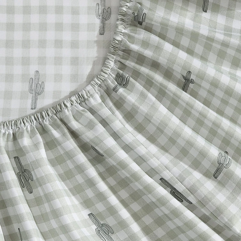 Wrangler Cactus Gingham Sheet Set