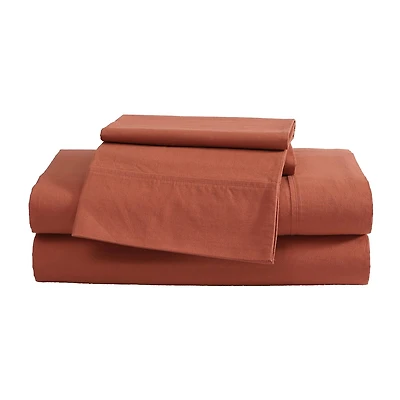 Eddie Bauer Solid Peached Percale Sheet Set
