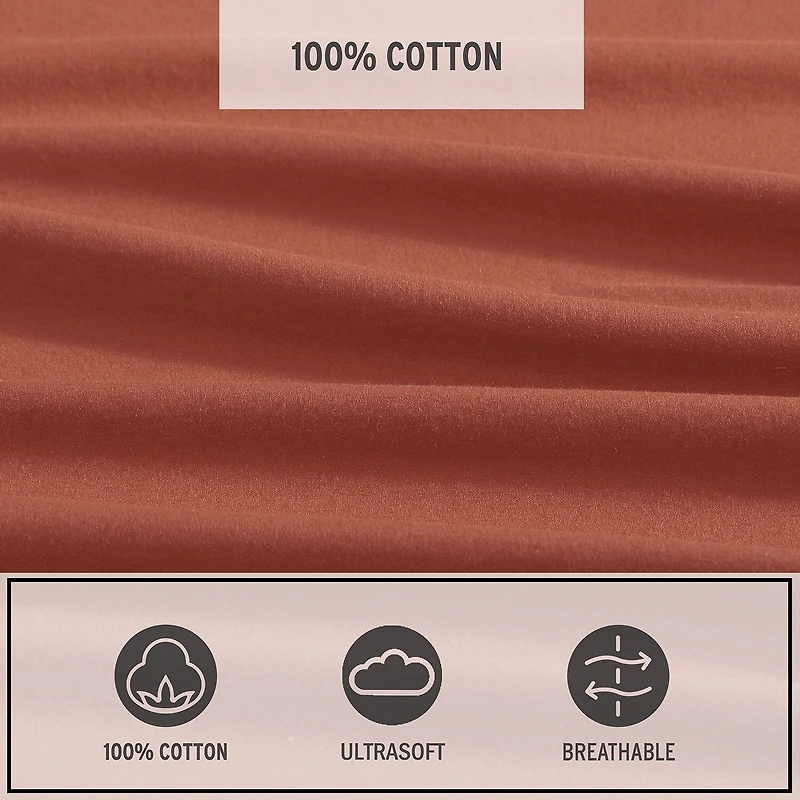 Eddie Bauer Solid Peached Percale Sheet Set