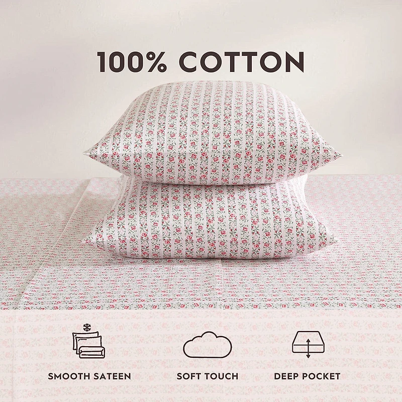Laura Ashley Marta Stripe 300tc Sheet Set