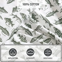 Eddie Bauer Wes Fish Face Sheet Set